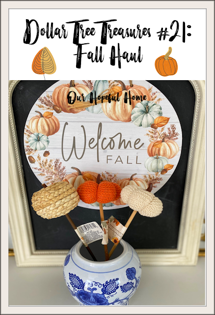 Welcome Fall round wooden sign with pumpkins