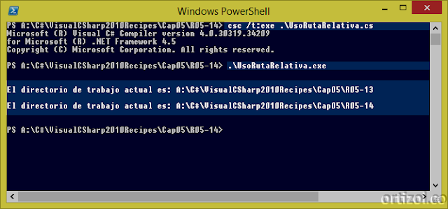 Ejecución assembly UsoRutaRelativa.exe