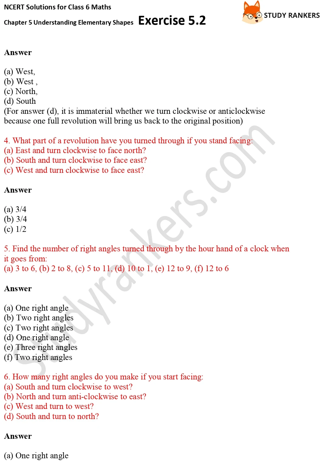 NCERT Solutions for Class 6 Maths Chapter 5 Understanding Elementary Shapes Exercise 5.2 Part 2