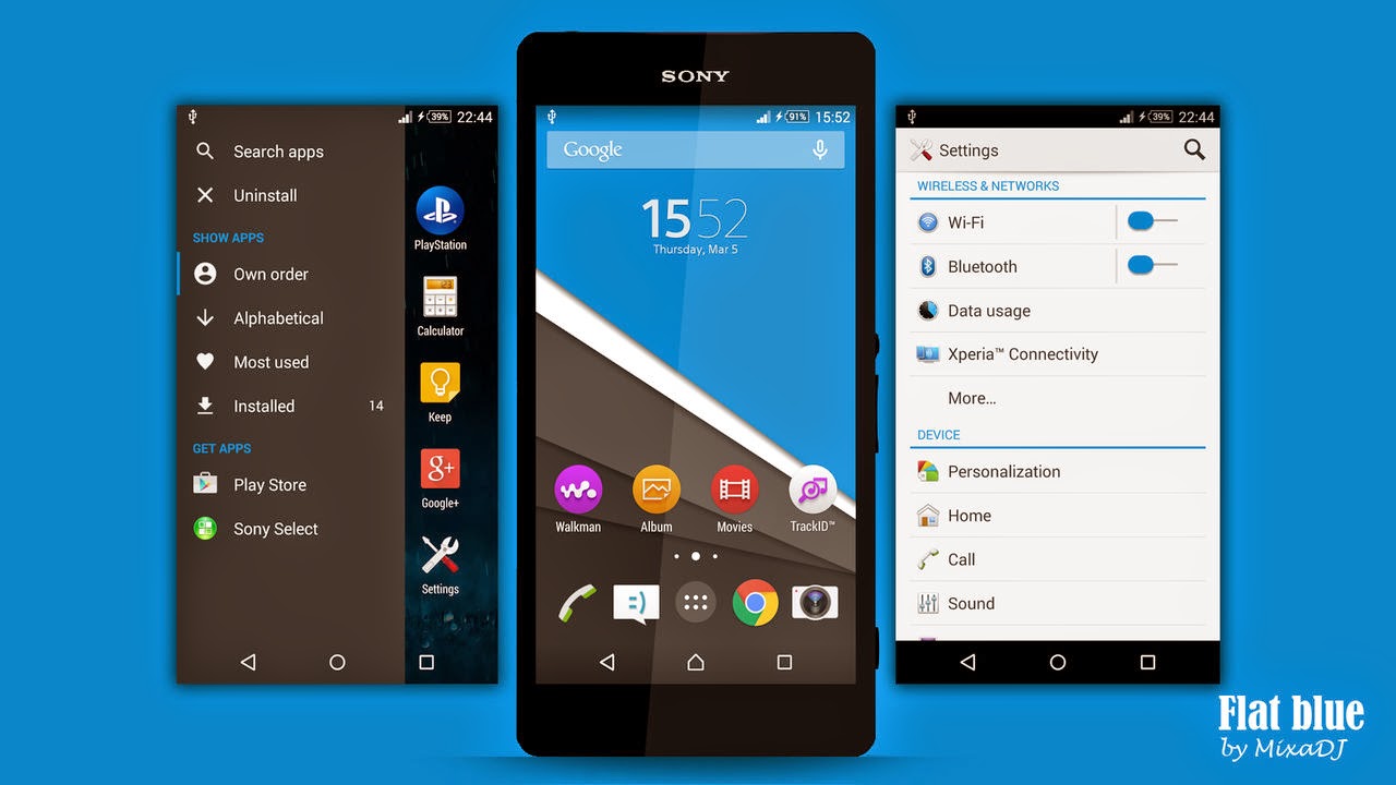 Android Lollipop Theme for Sony Xperia Smartphones