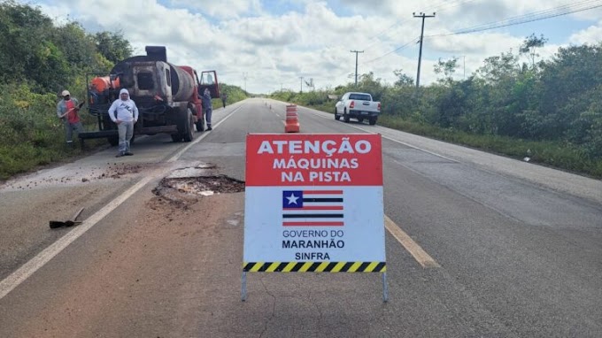 Governo do Estado recupera trecho da BR-402, entre Bacabeira e Barreirinhas