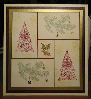 Collage Christmas card with trees