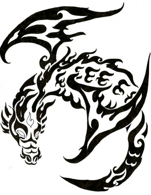 Tribal Dragon Tattoo - Type Tattoos