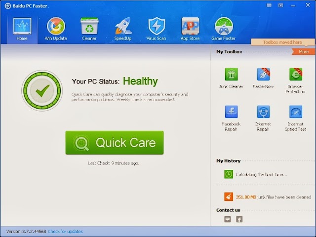 Baidu PC Faster 3.7.2.44568 [Optimiza tu PC, con esta completa herramienta]