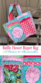 Ruffle Flower Diaper Bag by A Vision to Remember