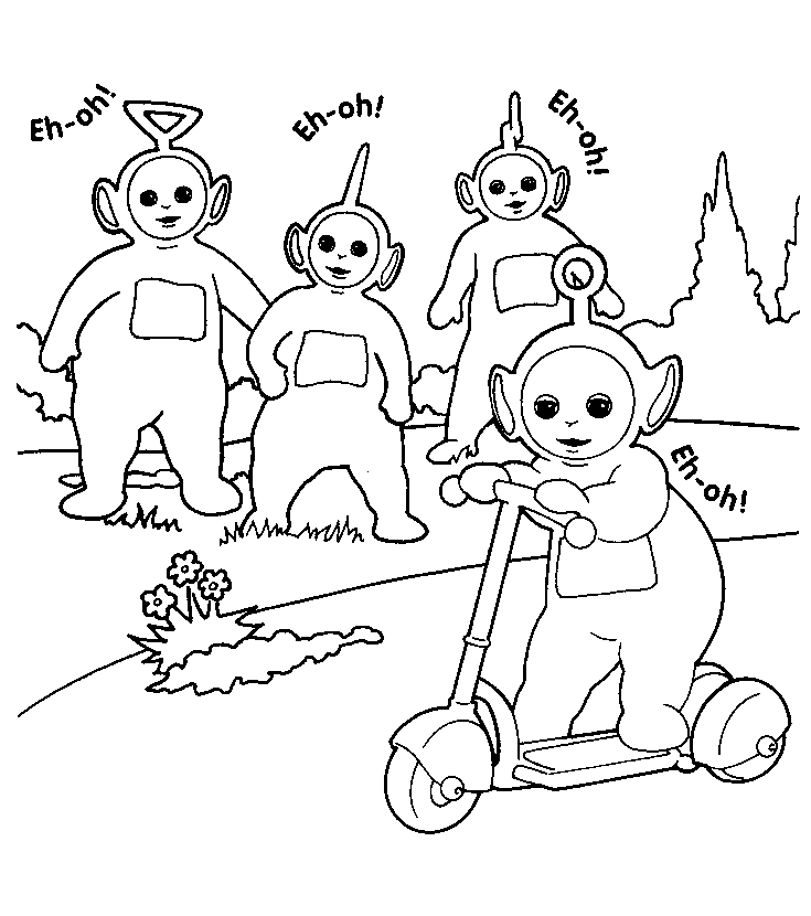  Sketsa  gambar teletubbies untuk belajar mewarnai  anak 