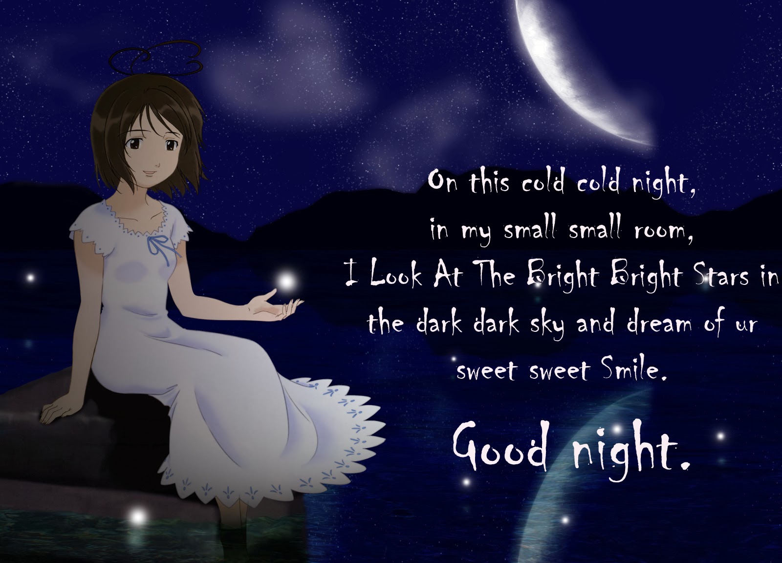 Good Night HD Wallpapers and Images. girl wishing good night