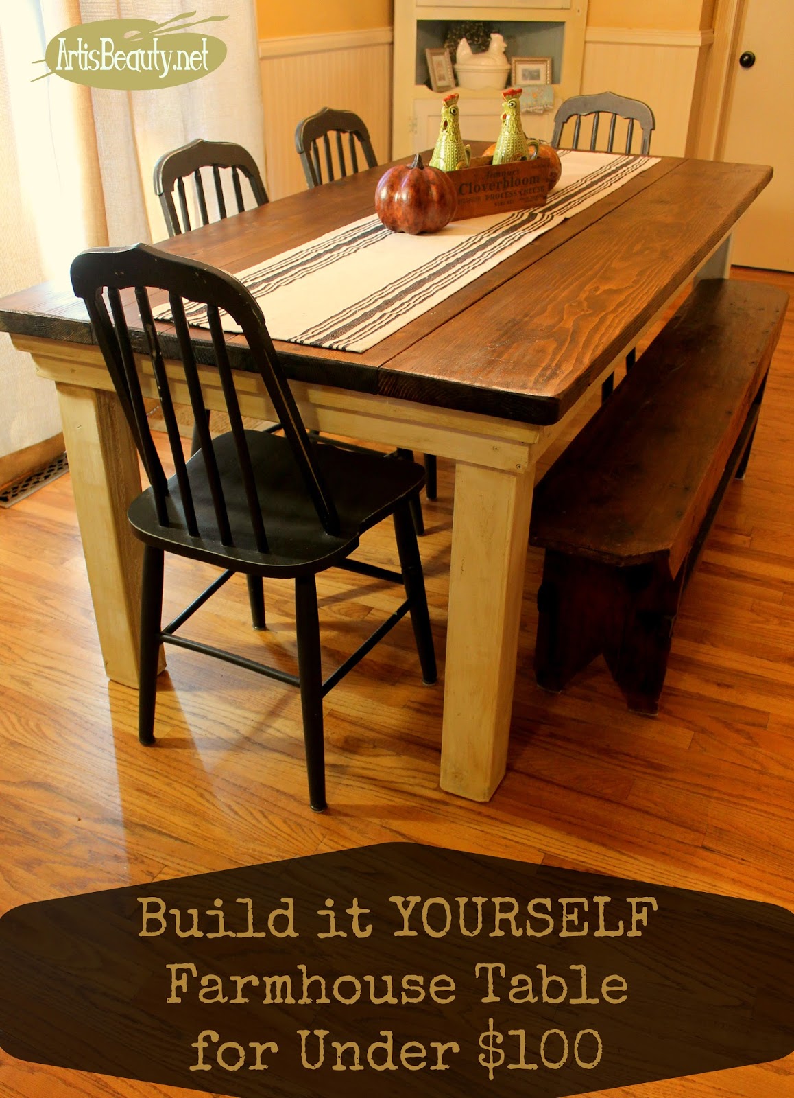 ART IS BEAUTY How To Build Your Own FarmHouse Table For Under 100