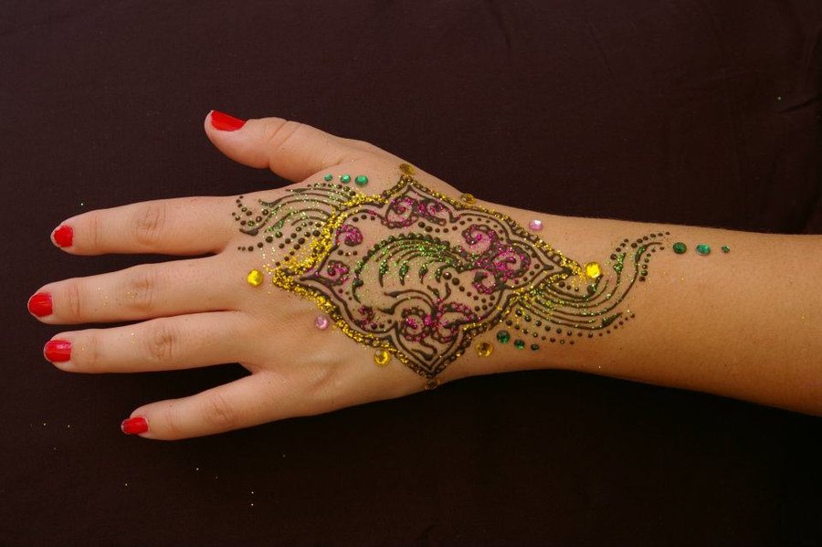 Bridal Mehndi Designs Fancy Glitter Henna for Hands 