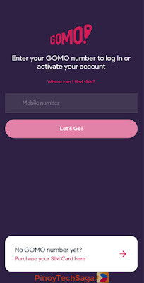 Activate GOMO SIM Card tutorial - enter your GOMO mobile number