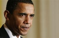 President Barack Obama speaks about the economy, Friday, Feb. 6, 2009, in the East Room of the White house