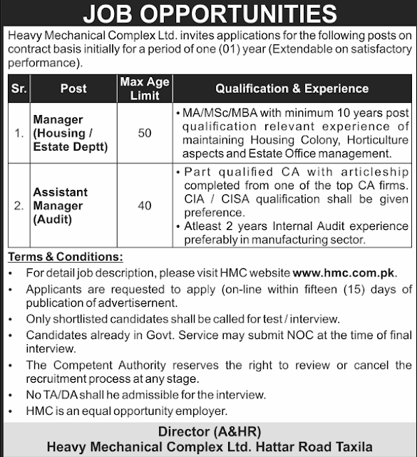 Heavy Mechanical Complex HMC Job in 2021