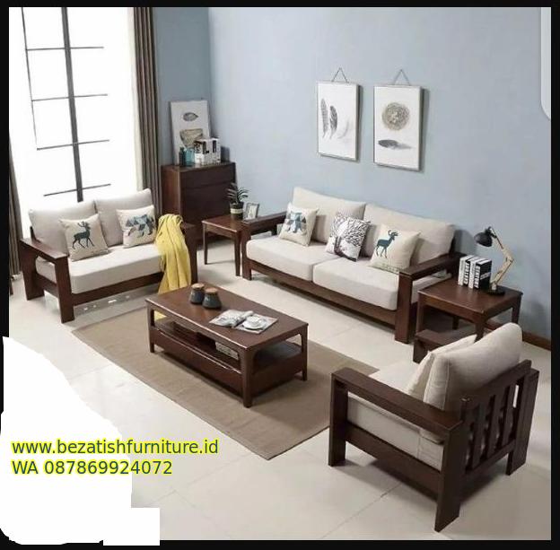 kursi kayu jati minimalis model modern terbaru elegan mewah asli Jepara sofa model pilihan