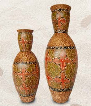 Antique Batik Vases, clay handicraft, Homemade handicraft