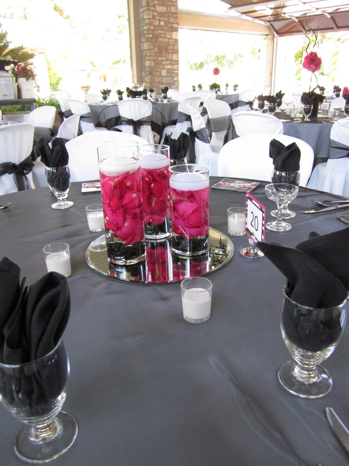 hot pink and black wedding