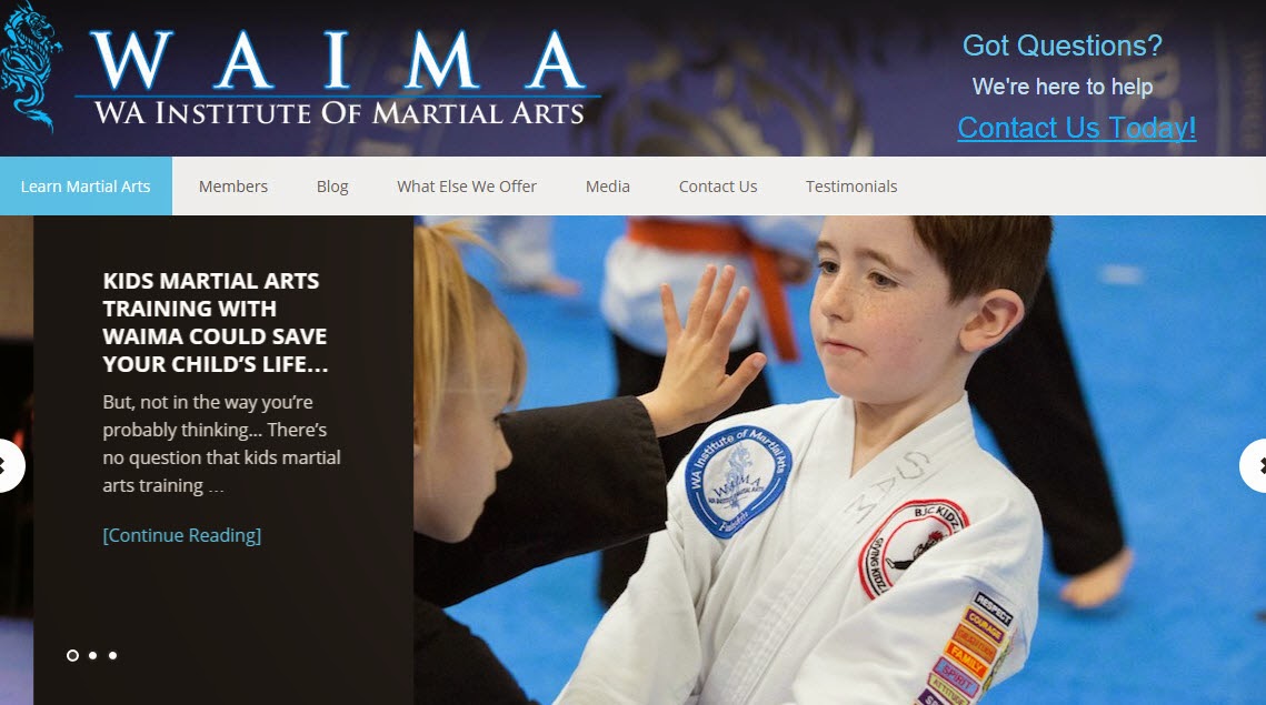 martial arts training at WAIMA