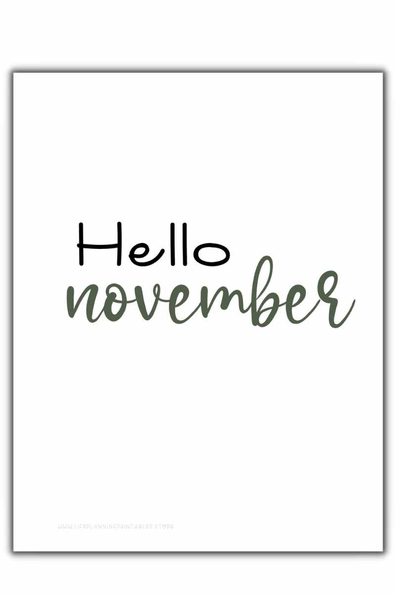 Free November Calendar Printables