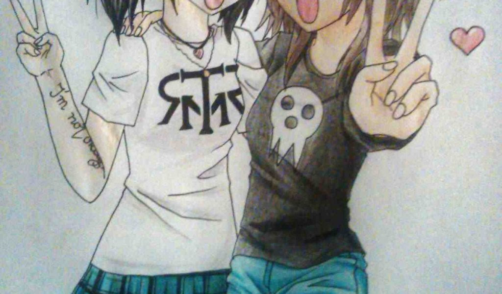 Images Of Boy And Girl Best Friends Drawing Anime