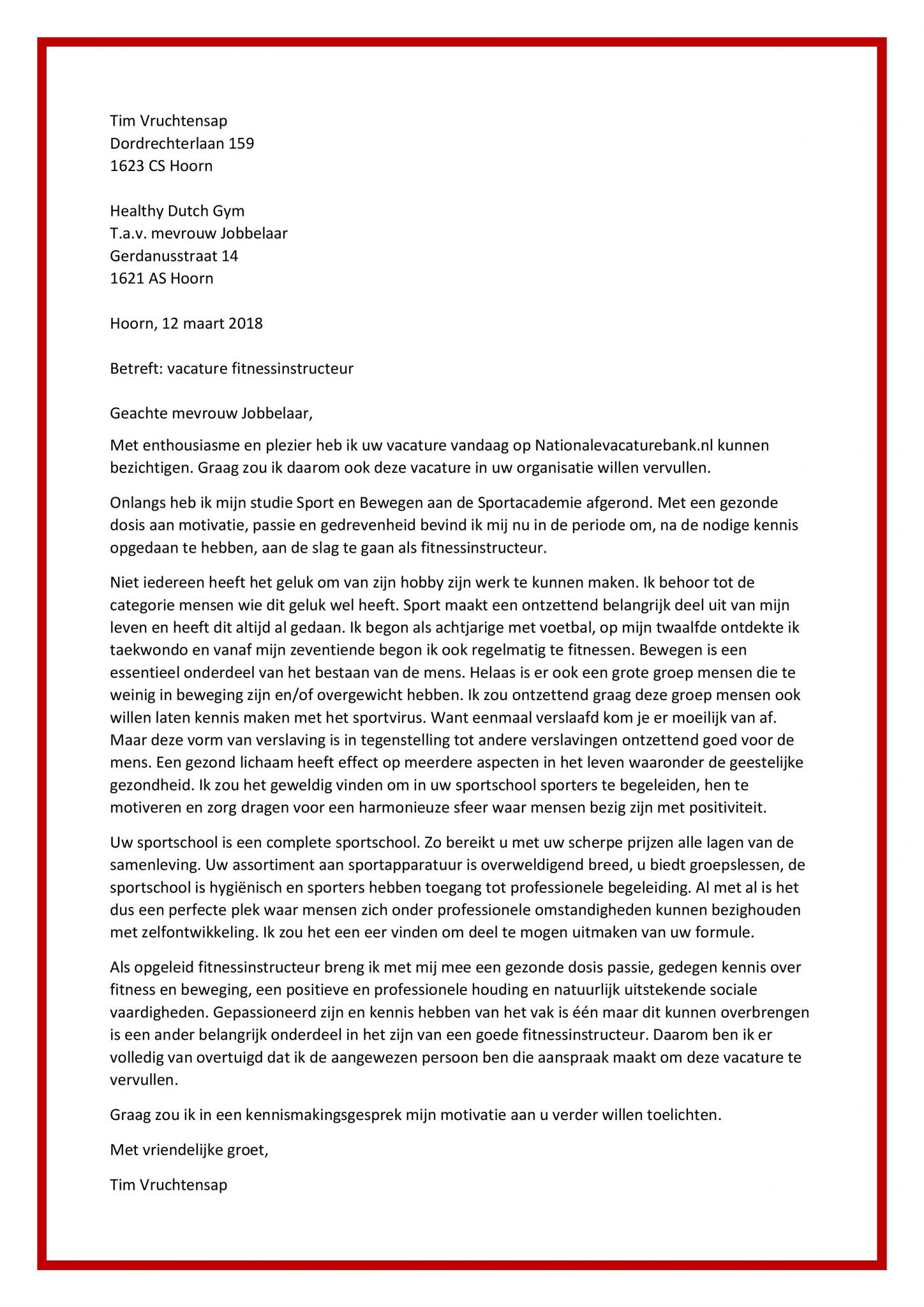 Hoe Maak Ik Een Sollicitatiebrief Voorbeeld