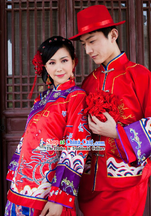 It was not even used during holy matrimony. Traditional Red Chinese Dragon And Phoenix Wedding Dresses For Men And Women