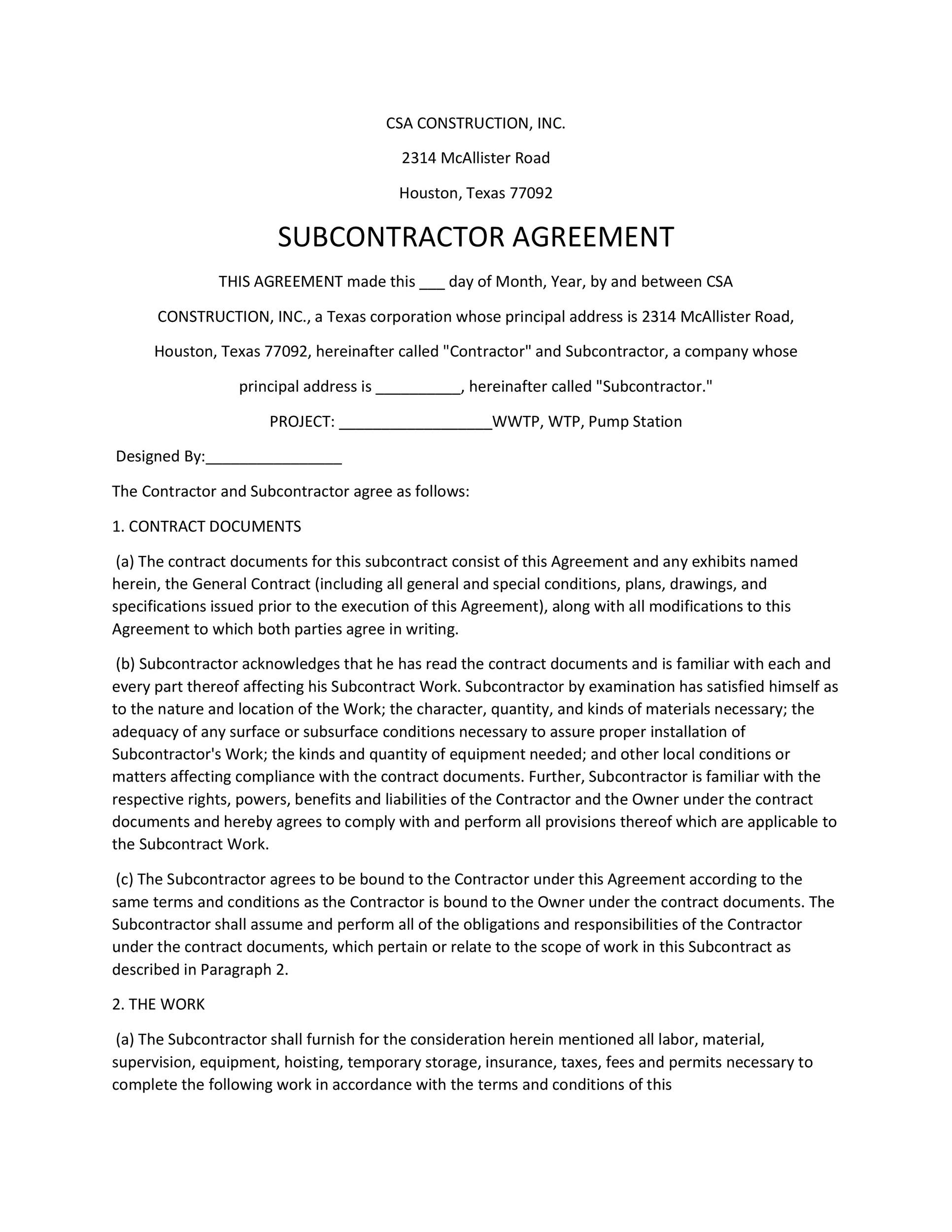 Sample Subcontractor Agreement Malaysia | The Document ...