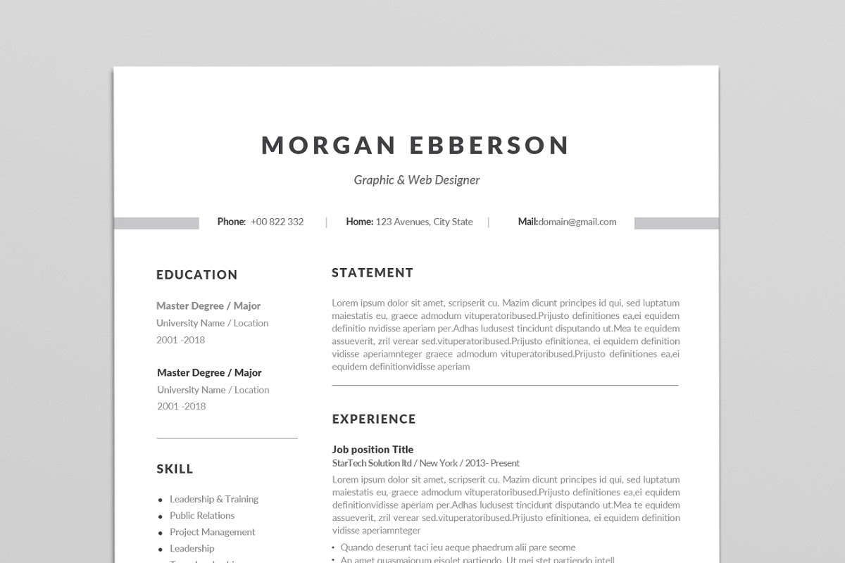 These are available with samples and downloads in multiple file formats like pdf. Clean Resume Template Mt Home Arts