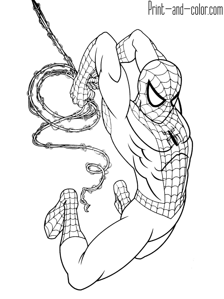 Peter parker, a child and a truck. Spider Man Coloring Pages Print And Color Com