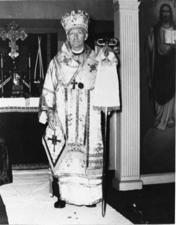 Archbishop James in his chapel in the 1950’s