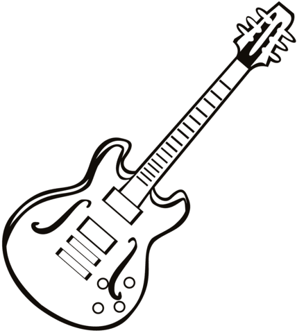 Download Guitar Coloring Page | Tensei Colors