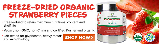 Freeze-Dried Organic Strawberry Pieces - 10 Can