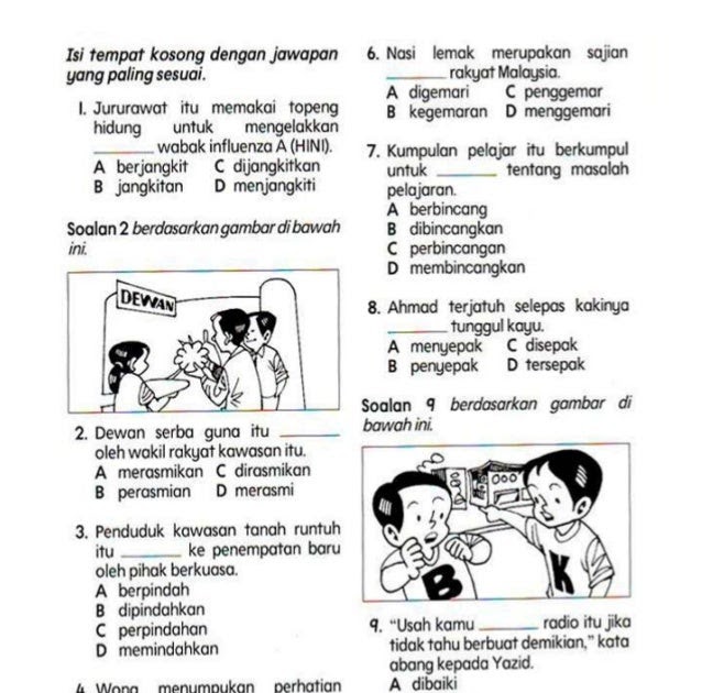 Soalan Tatabahasa Bahasa Melayu Tahun 5 - Kuora x