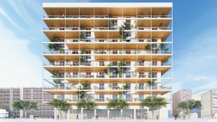 Imagen  - Sorigué levantará el edificio de madera más alto de Cataluña en Barcelona y será de VPO