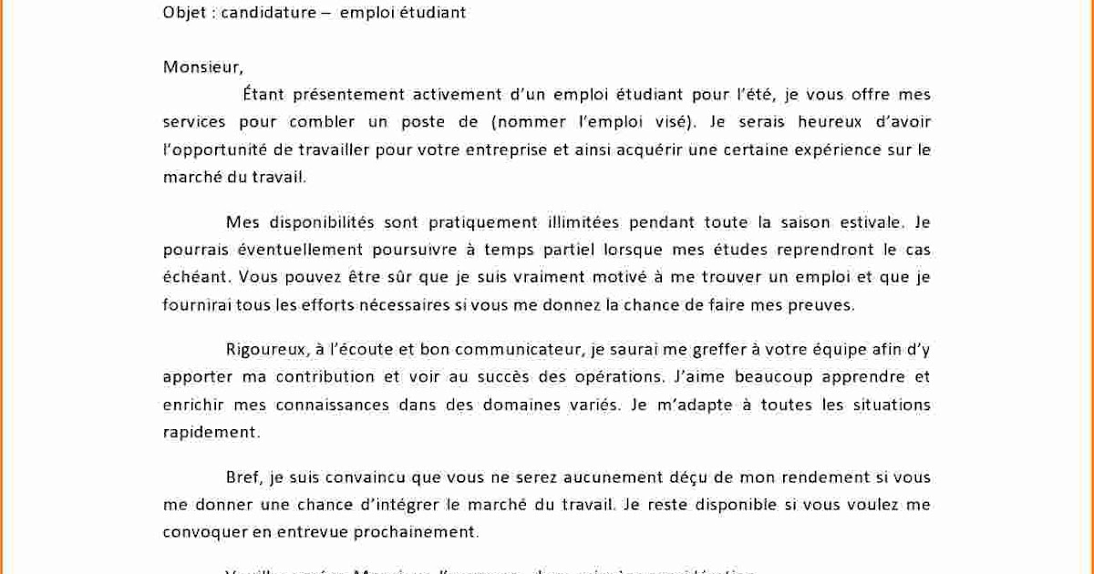 Lettre De Motivation Magasinier Candidature Spontanee 