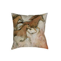Horse fresco indoor outdoor throw pillow