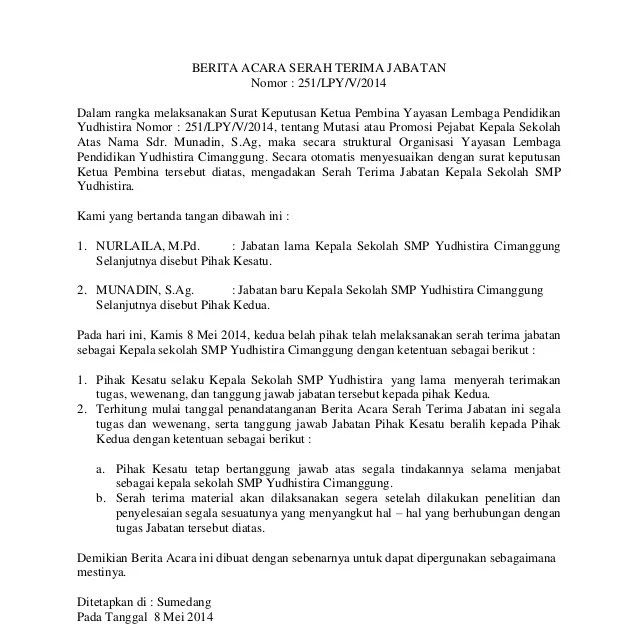 Contoh Berita Acara Addendum - Contoh Z