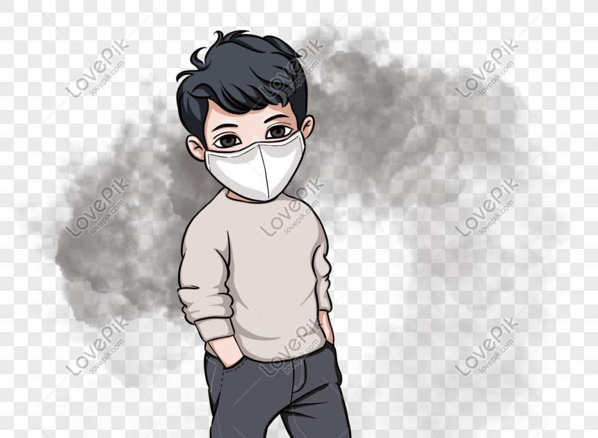 Gambar Kartun Pakai Masker Png - 96 Batuk Animasi Vektor ...