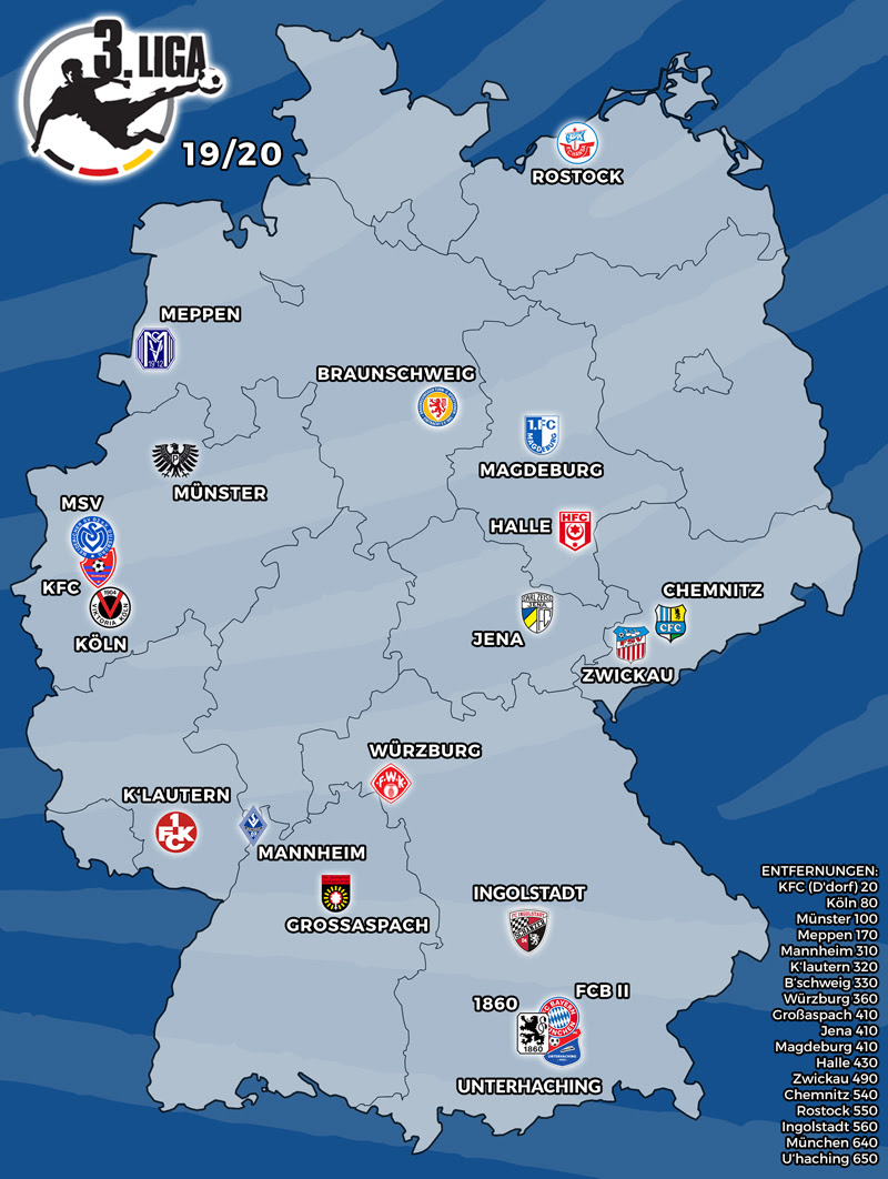 Liga 2020/2021 en directo : Die Landkarte Zur 3 Liga 2019 2020 Msvportal