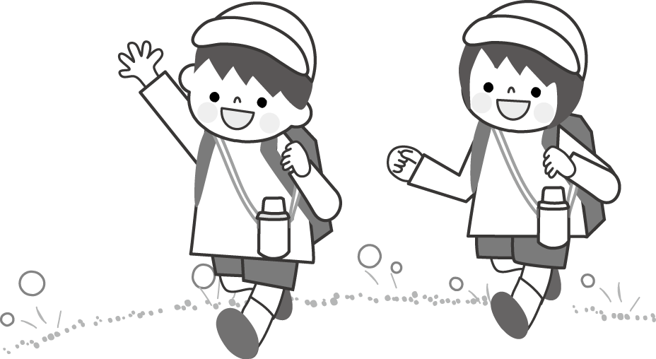 綺麗な遠足 イラスト 白黒 スーパーイラストコレクション