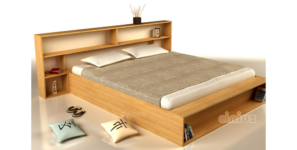Testiera letto in arredamento e casalinghi. Letto Slim Di Cinius Con Testata Libreria A Scaffali