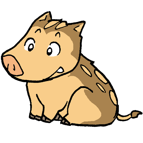 エレガント猪 かわいい イラスト 動物の壁紙