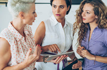 Three women talking