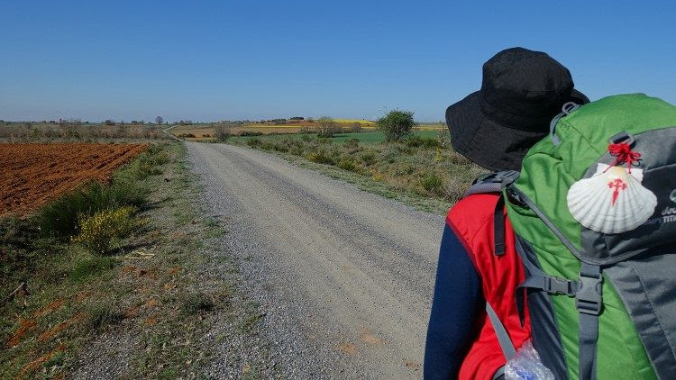 Peregrino no Caminho de Santiago de Compostela