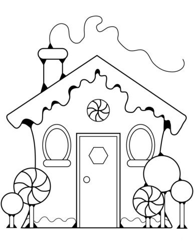 Kindergarten House Coloring Pages For Kids Drawing With Crayons
