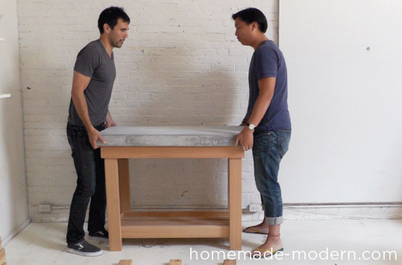 Diy kitchen island with stained shou sugi ban tabletop. Homemade Modern Ep38 Wood Concrete Kitchen Island