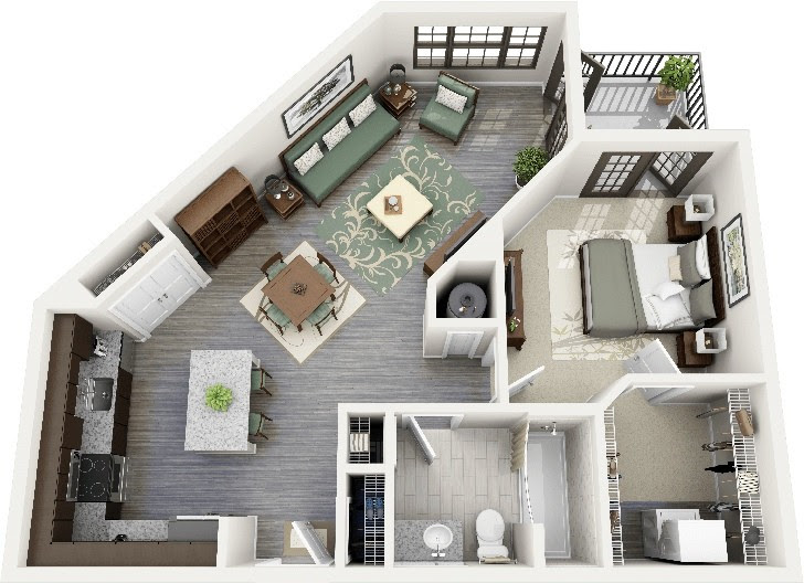 1 bedroom apartment floor plan. 1 Bedroom Apartment House Plans