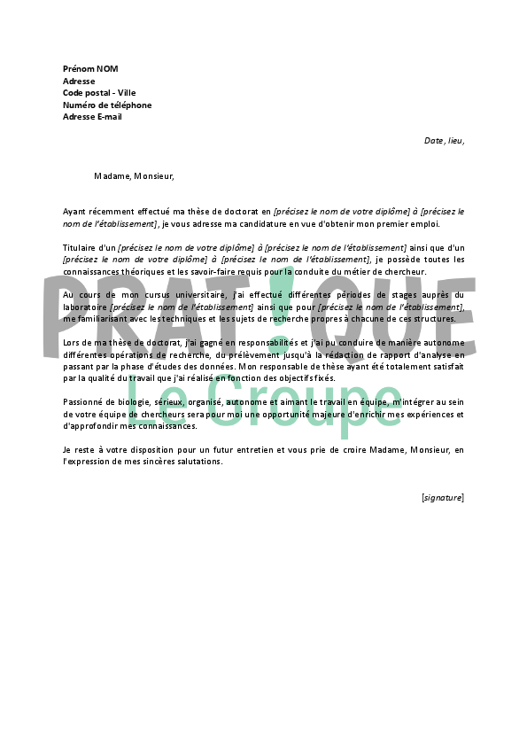 Lettre De Motivation Modele Pour Ecole - Rungon a