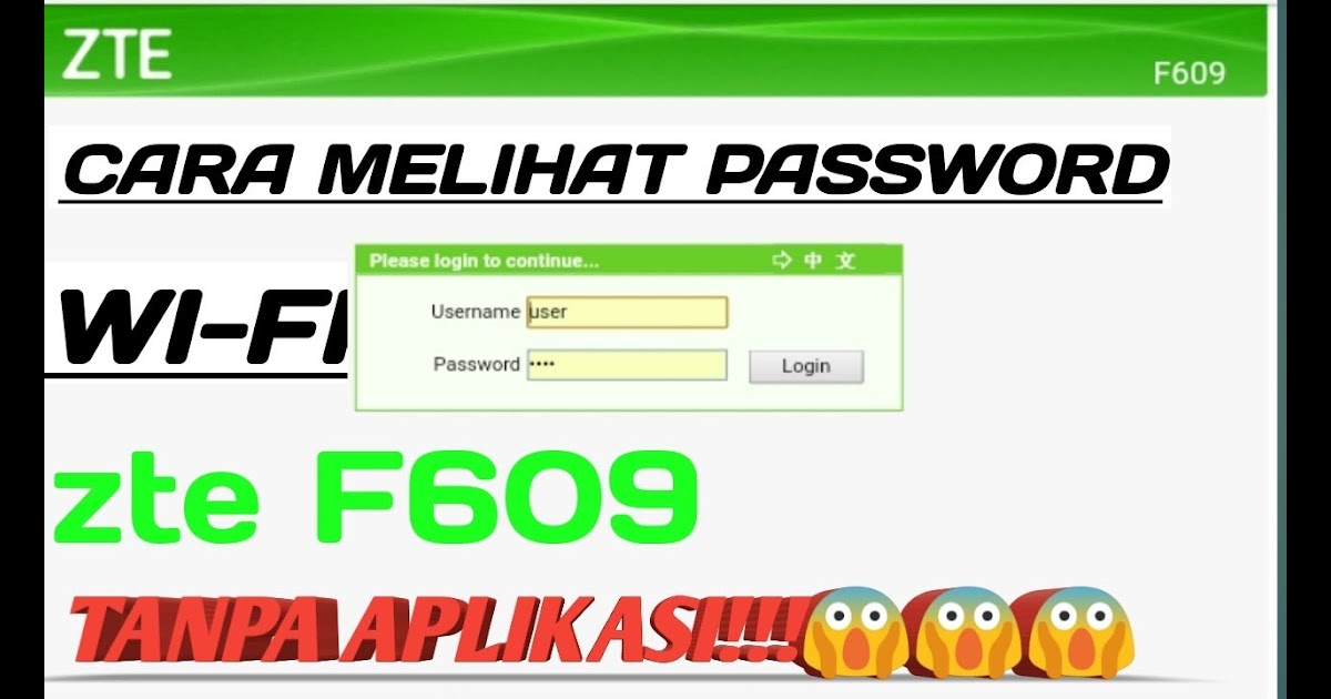 Username Password Zte Zxhn F609 - ZTE ZXHN F609 - Default ...