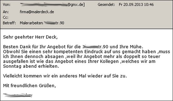 Vorlage nachfassbrief angebot 6 erstaunlich jene können einstellen für ihre erstaunlichen inspiration post on: Angebotsabsage Archives Malerdeck Ihr Opti Maler Partner Aus Karlsruhe Eggenstein Und Umgebung Malerdeck Ihr Opti Maler Partner Aus Karlsruhe Eggenstein Und Umgebung