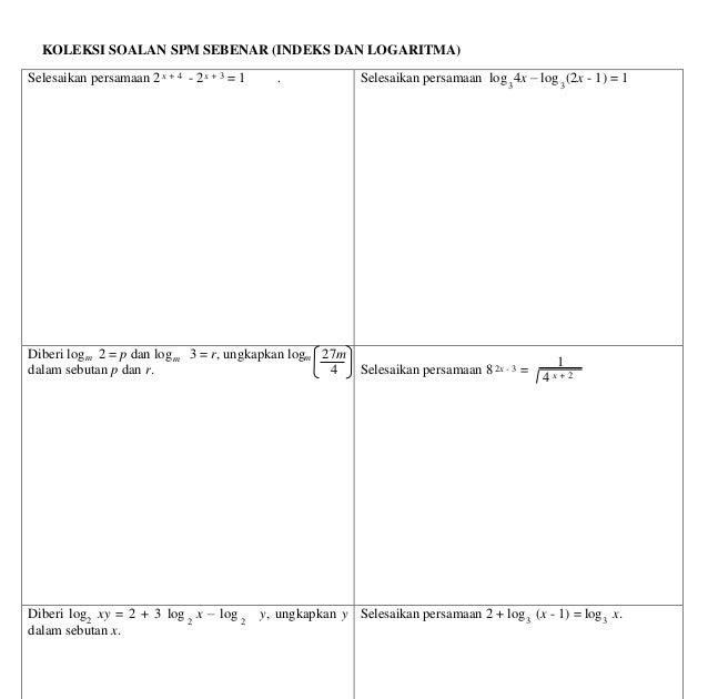 Soalan Matematik Persamaan Linear Tingkatan 1 - Kuora q