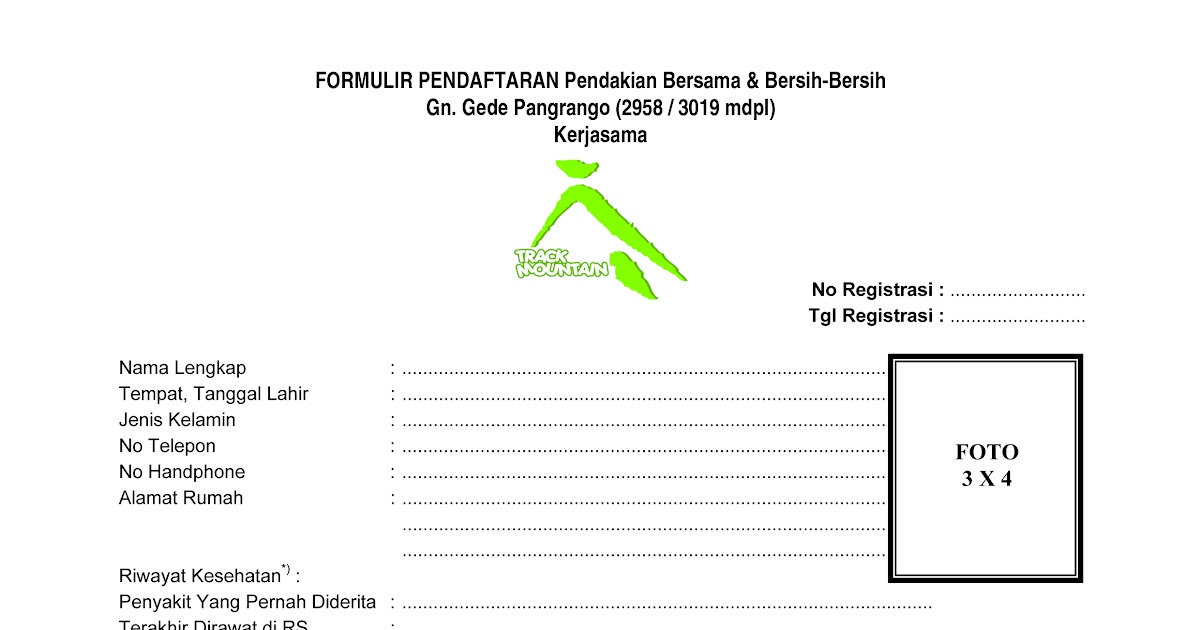 Contoh Formulir Futsal - Contoh 0917